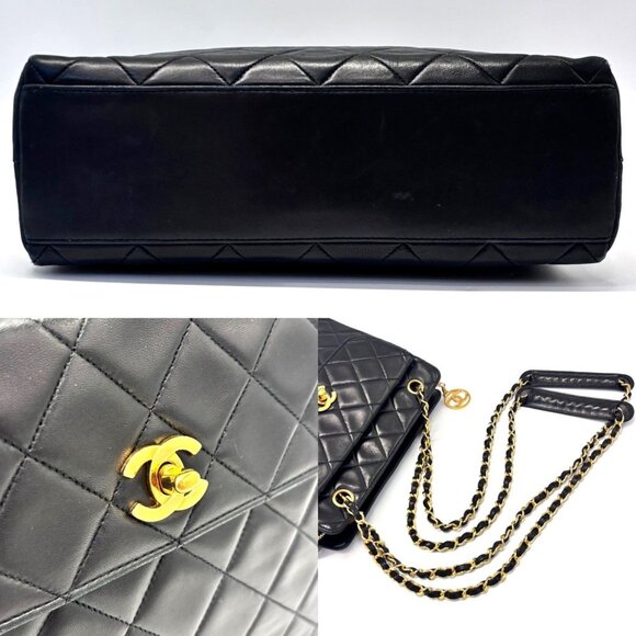CHANEL Black Lambskin Leather Shoulder Bag - Picture 4 of 8